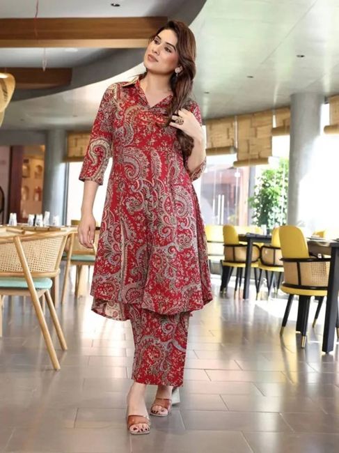 [SMF-97A5C4A9E2251B-3] RUBIZA Tunic Pant Co-ords Set (L)