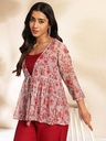 [SMF-6584D83343FCFE-2] Janasya Top Pant Co-ords Set with Jacket (S)