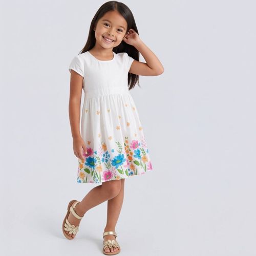 [SMF-C9F7C0F891CA74-2] Pantaloons Junior Girls Midi/Knee Length Casual Dress (SUGAR SWIZZLE) (4 - 5 Years)