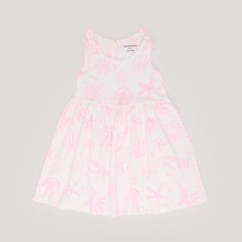 [SMF-110F8C56994C4F-1] Pantaloons Baby Baby Girls Midi/Knee Length Casual Dress (BRIGHT WHITE) (6 - 9 Months)