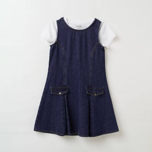 [SMF-6D992B0F82C9BD-3] Pantaloons Junior Girls Casual T-shirt Dress (BLUE INDIGO) (11 - 12 Years)