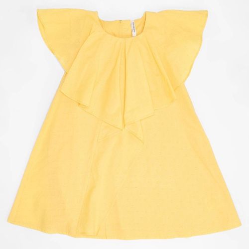 [SMF-E965BEC12D81DA-3] Pantaloons Junior Girls Short/Mid Thigh Casual Dress (BANANA CREAM) (4 - 5 Years)