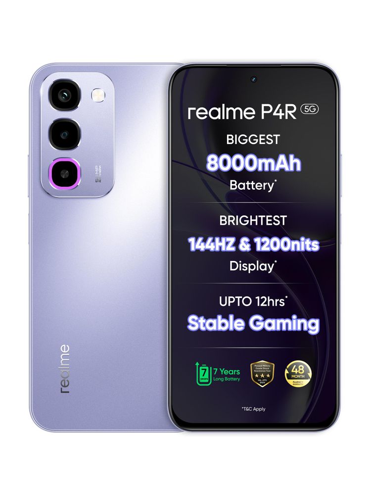 [MX26-MOBHMYR3M5QYWBGD] realme P4R 5G (Lavender Glare, 256 GB) | 6GB RAM