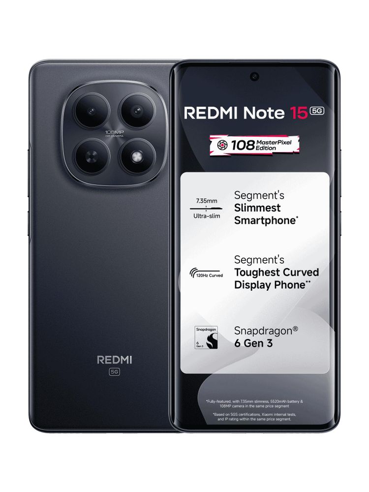 [MX26-MOBHJHPUDQRZQBBA] REDMI Note 15 5G (Black, 128 GB) | 8GB RAM