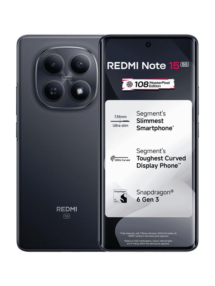 [MX26-MOBHJHPUU27FF6DA] REDMI Note 15 5G (Black, 256 GB) | 8GB RAM