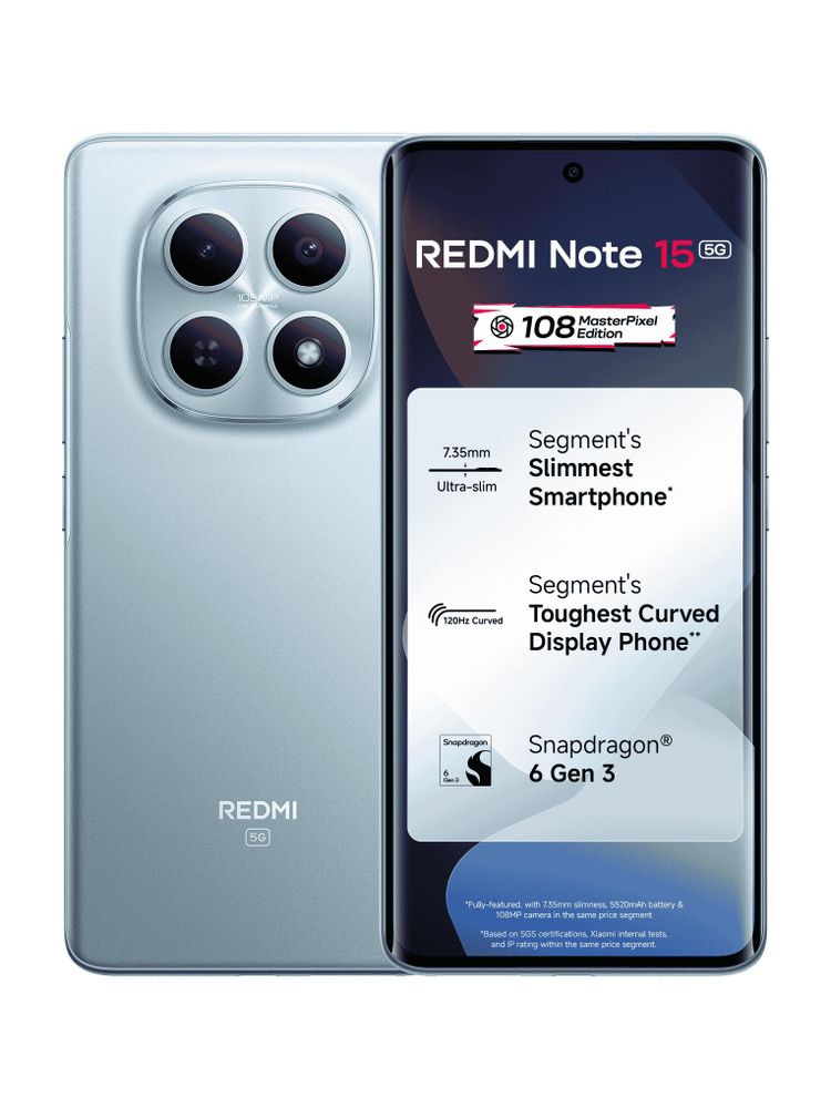 [MX26-MOBHJHPU4PX3YPHG] REDMI Note 15 5G (Glacier Blue, 256 GB) | 8GB RAM