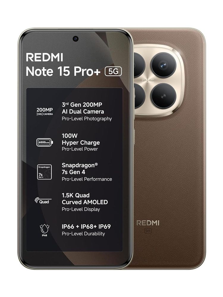 [MX26-MOBHK46MSUZVP7T5] REDMI Note 15 Pro + 5G (Coffee Mocha, 256 GB) | 8GB RAM