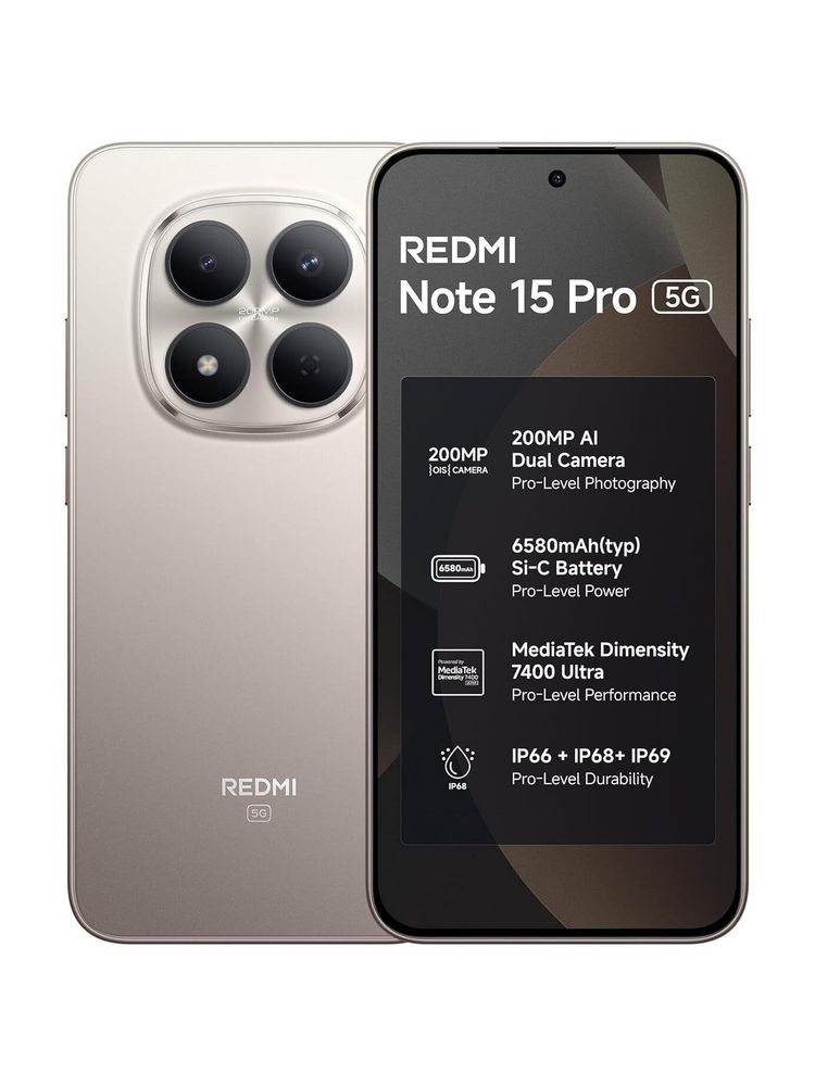 [MX26-MOBHK464CQK9FDFM] REDMI Note 15 Pro 5G (Silver Ash, 128 GB) | 8GB RAM