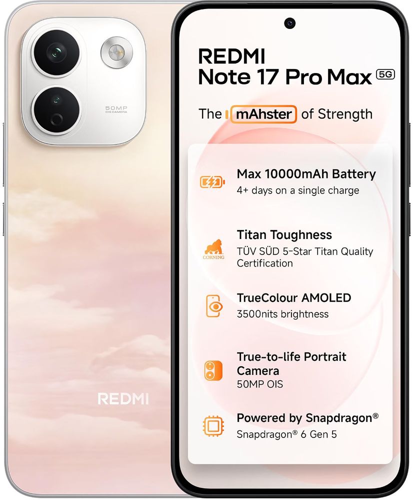 [MX26-MOBHRGHDRKGCJJGY] REDMI Note 17 Pro Max 5G (Secret Sunrise, 256 GB) | 8GB RAM