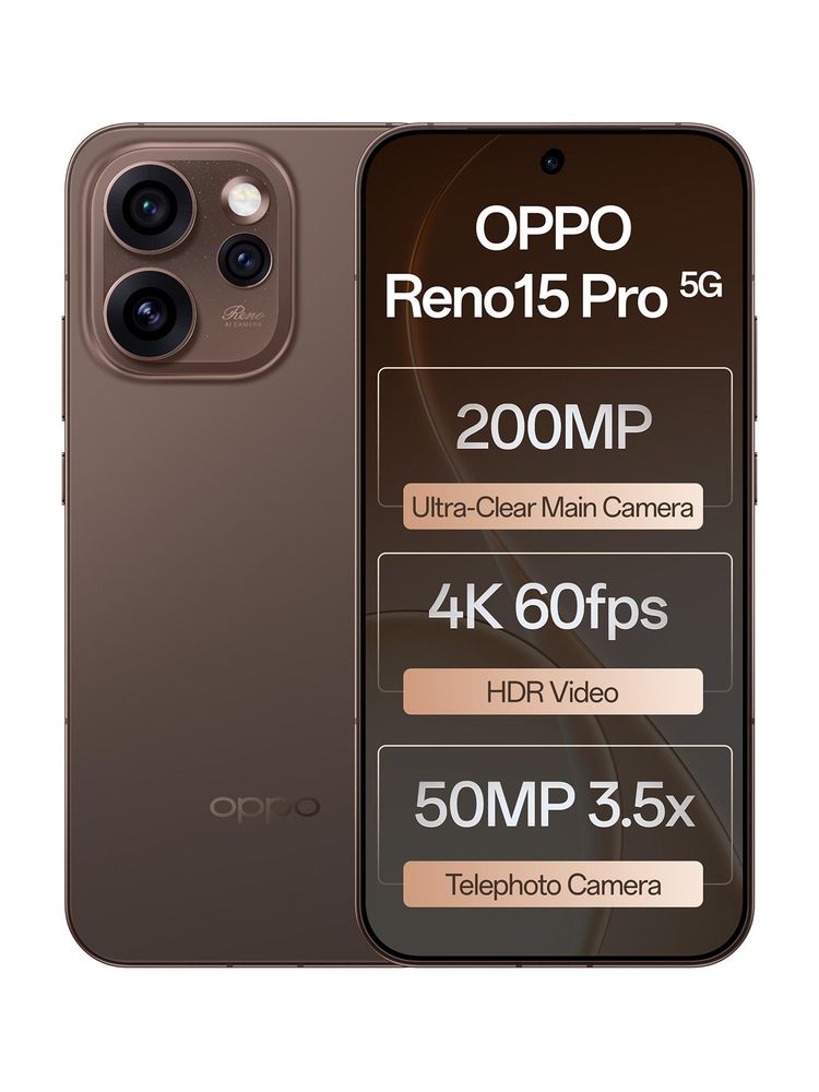 [MX26-MOBHGZZ9UB7UERPG] OPPO Reno15 Pro 5G (Cocoa Brown, 256 GB) | 12 GB RAM