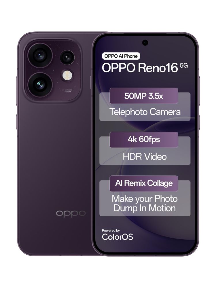 [MX26-MOBHZMBRUXGP4JEU] OPPO Reno16 5G (Twilight Violet, 256 GB) | 8 GB RAM