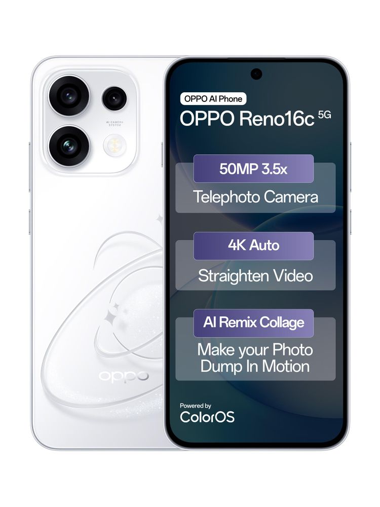 [MX26-MOBHZMBRFSTWZANJ] OPPO Reno16c 5G (Starry White, 256 GB) | 12 GB RAM