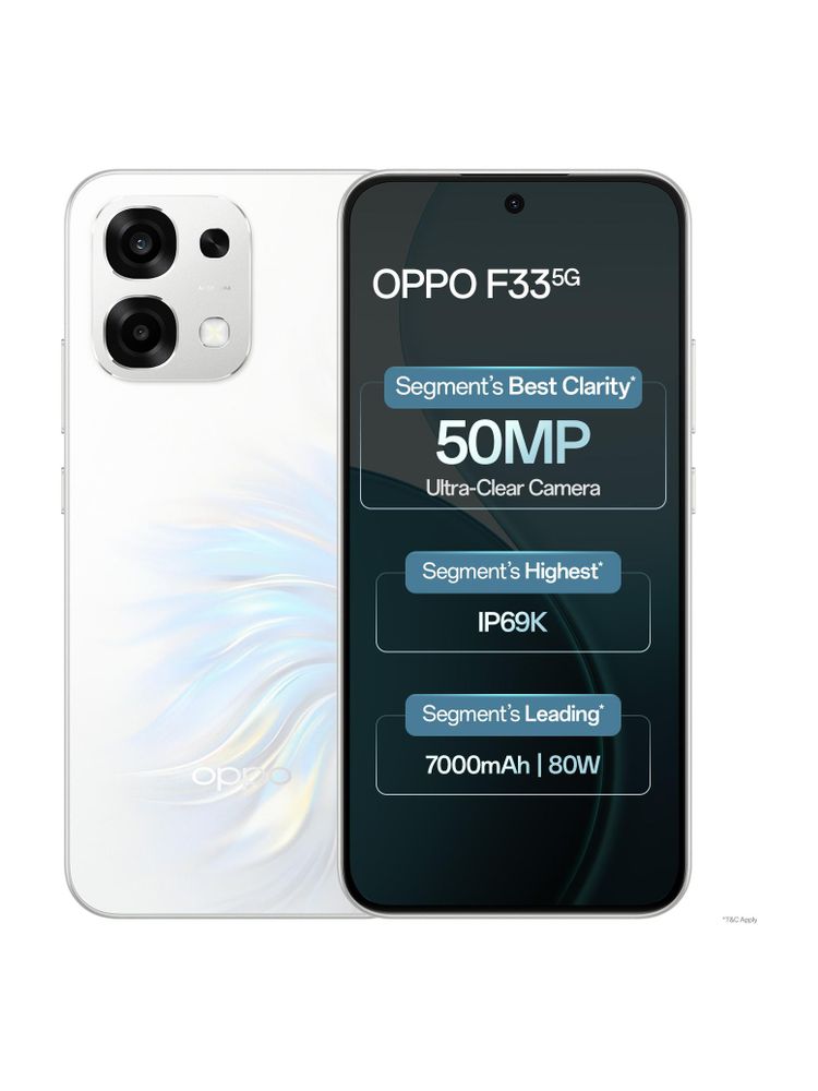 [MX26-MOBHM48FGAEZXJE8] OPPO F33 5G (Pearl White, 128 GB) | 6 GB RAM