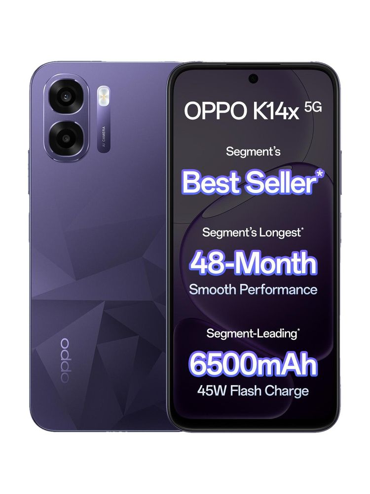 [MX26-MOBHPHSHQF9SHK43] OPPO K14x 5G (Prism Violet, 128 GB) | 6 GB RAM