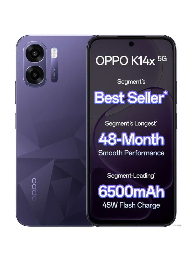 [MX26-MOBHKZF3DGME8JHG] OPPO K14x 5G (Prism Violet, 64 GB) | 4 GB RAM