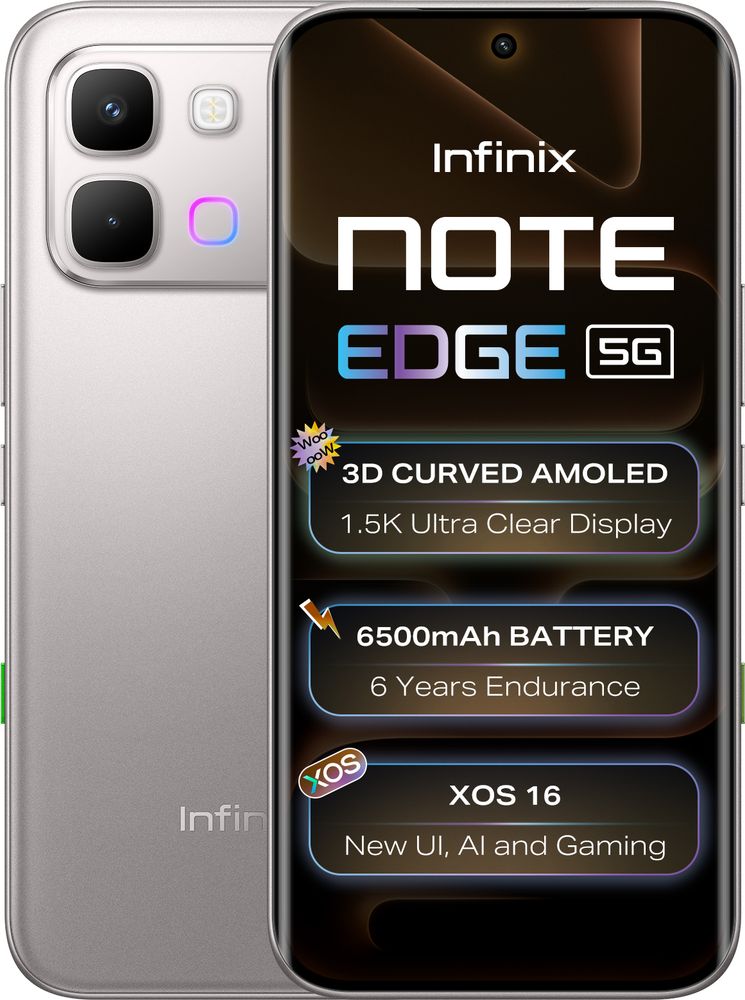 [MX26-MOBHKCV7ZGHABQFG] Infinix Note edge (Lunar Titanium, 128 GB) | 8 GB RAM