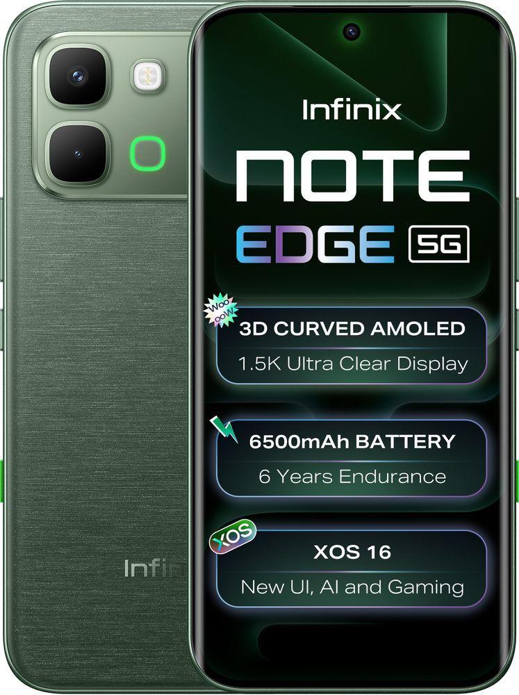 [MX26-MOBHKCV7GJAJAXZG] Infinix Note edge (Silk Green, 128 GB) | 8 GB RAM