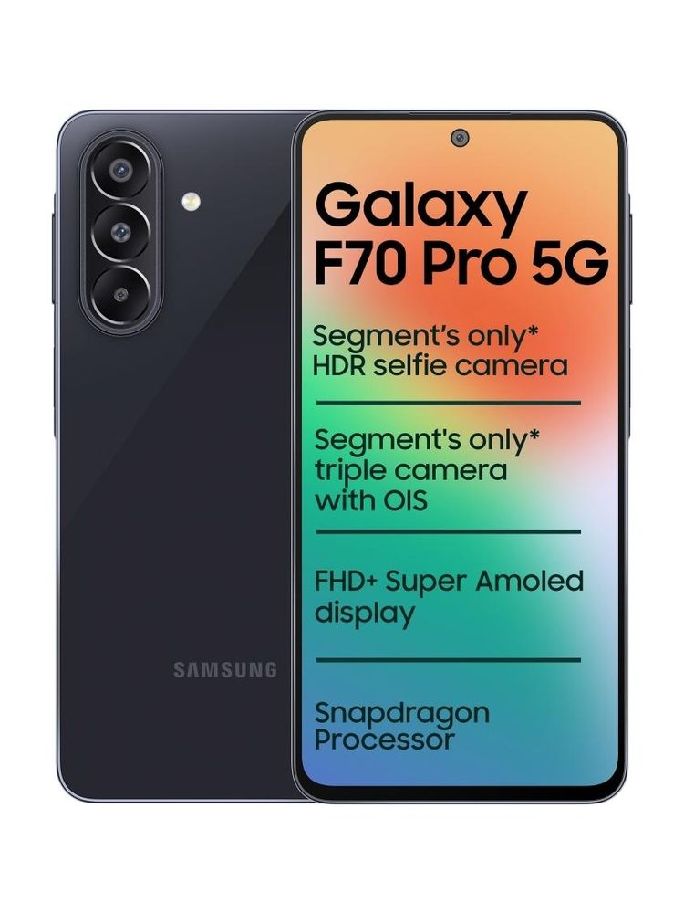 [MX26-MOBHZ8YSB7NVXSGY] Samsung Galaxy F70 Pro 5G (Alpha Black, 128 GB) | 6 GB RAM
