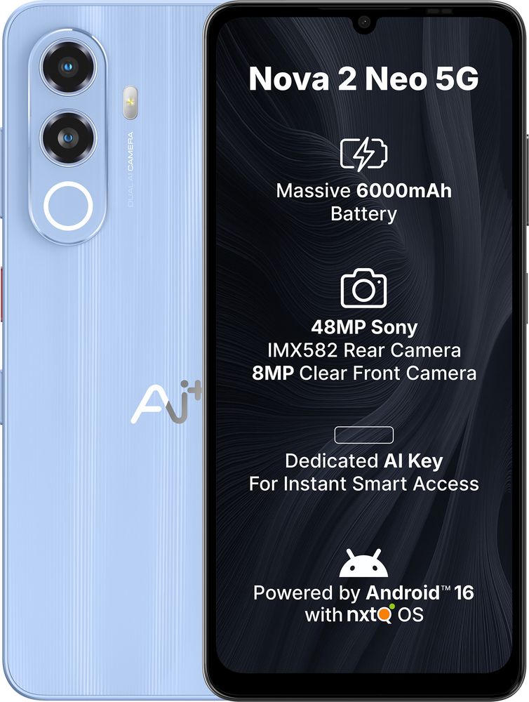 [MX26-MOBHZ8ZMMVSHPYKG] AI+ Nova 2 Neo 5G (Blue, 128 GB) | 6 GB RAM