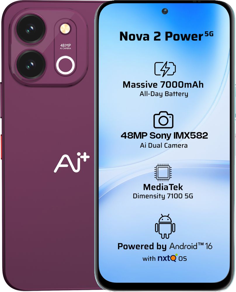 [MX26-MOBHQZVXP4CQQ38H] AI+ Nova 2 Power 5G (Deep Purple, 128 GB) | 8 GB RAM