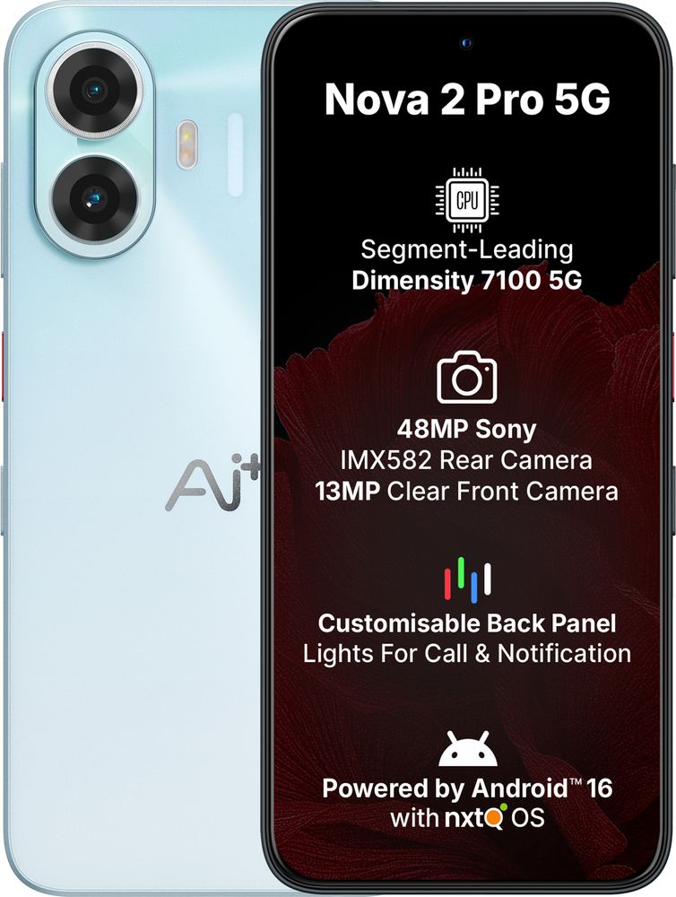 [MX26-MOBHZ8ZMMPVZHE89] AI+ Nova 2 Pro 5G (Blue, 128 GB) | 6 GB RAM