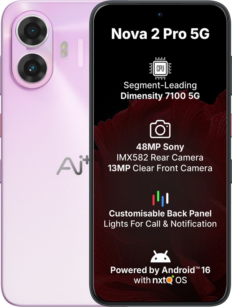 [MX26-MOBHZ8ZMQWE23Z8B] AI+ Nova 2 Pro 5G (Purple, 128 GB) | 8 GB RAM