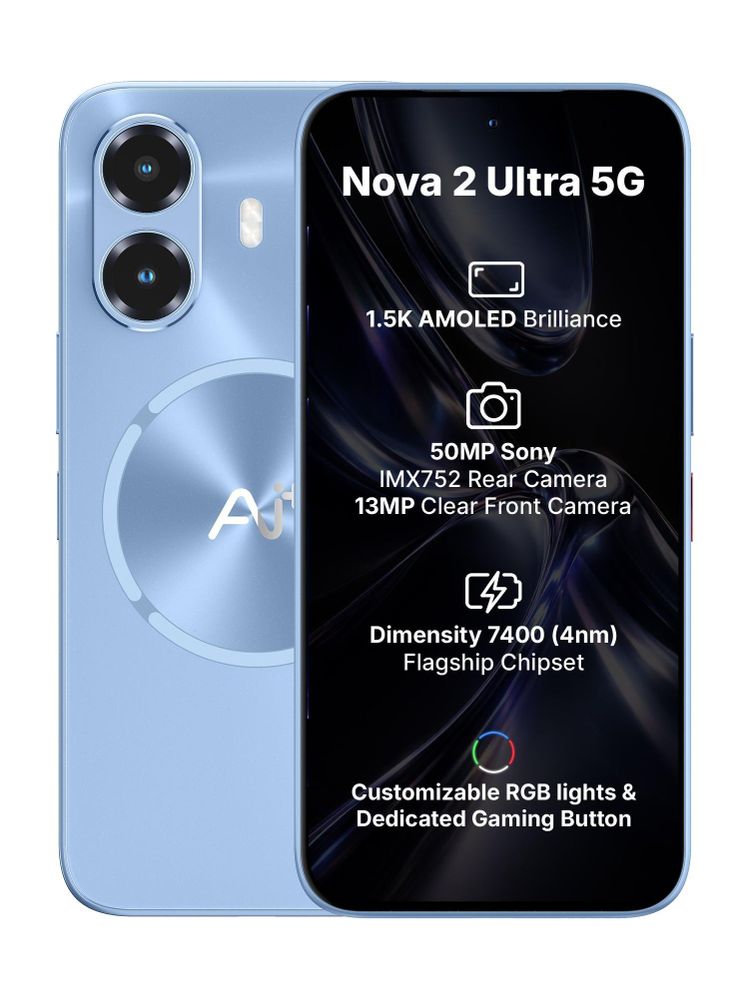 [MX26-MOBHZHUVQRR46GQR] AI+ Nova 2 Ultra 5G (Blue, 128 GB) | 8 GB RAM