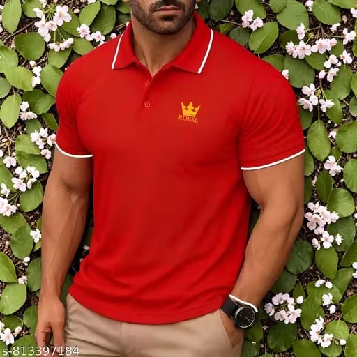 [MSH-DG9XA8] Mens Red Polo T Shirt