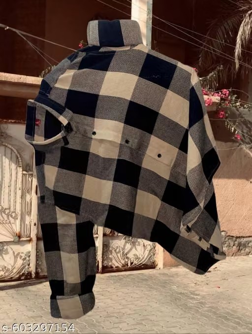 [MSH-9Z6R2A] Mens Black Checked Jute Cotton Casual Shirt