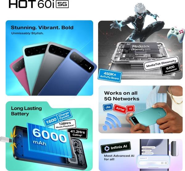 Infinix HOT 60i 5G (Shadow Blue, 128 GB) (4 GB RAM) - Photo 3