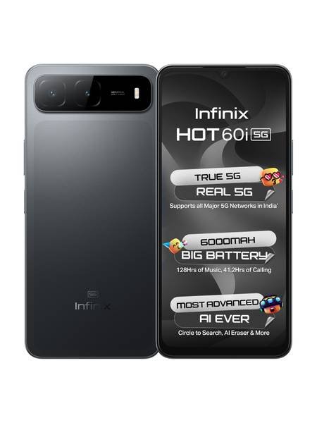 [SM4-F85CE5D9BD25D90C] Infinix HOT 60i 5G (Sleek Black, 128 GB) (4 GB RAM)