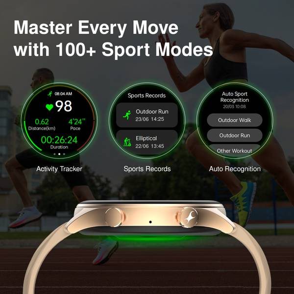 Fastrack Optimus2 Pro-1.43'' AMOLED|Advanced Blazing Fast UI|AOD|Metal Case|Working Crown Smartwatch (Black, Free Size) - Photo 4