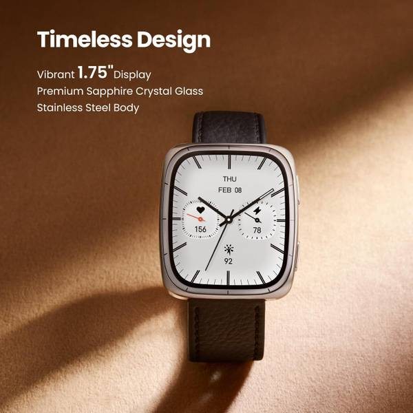 AMAZFIT Active 2 Square, 1.75 AMOLED Display, BT Calling, GPS, 10-Day Battery, 5 ATM Smartwatch (Black, Free Size) - Photo 4