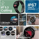 GOBOULT Dire 1.38'' 2.5D HD Display, 500Nits Brightness, 250+ Watch Faces Smartwatch (Silver, Free Size) - Photo 2