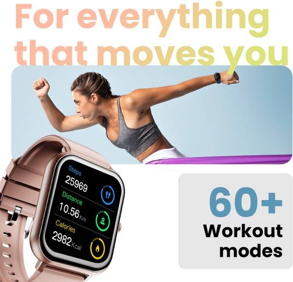 GOBOULT Drift BT Calling HD Display, 140+ Watchface, BT calling, IP68 Smartwatch (Pink, Free Size) - Photo 4