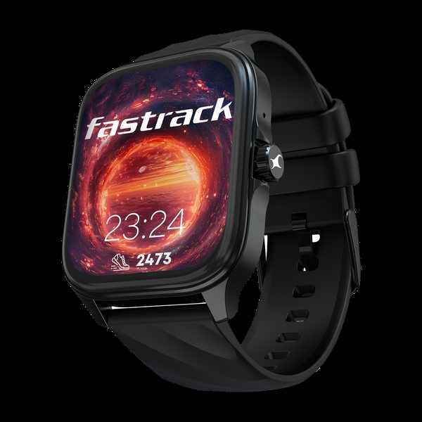 [SMW-9C563FBB8CEFFFDB] Fastrack Revoltt Pro-1.97'' Super AMOLED Display|AOD|Working Crown|BT Calling|Fast Charge Smartwatch (Black, Free Size)