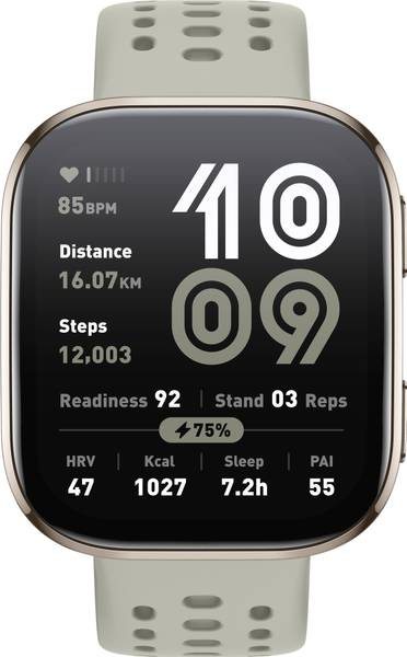 [SMW-1BD8FD89F422BF0B] AMAZFIT Bip 6 1.97 AMOLED Display, GPS, Bluetooth Calling Smartwatch (Grey, Free Size)