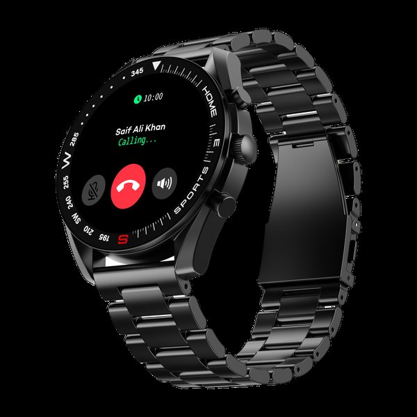 [SMW-33535E9280D06CB3] GOBOULT Mirage 1.39'' Screen, Working Crown, Zinc Alloy Frame, 500 Nits Smartwatch (Black, Free Size)