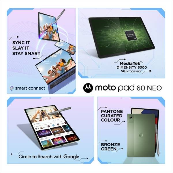 MOTOROLA Pad 60 Neo 6 GB RAM 128 GB ROM 11 inch with Wi-Fi+5G Mediatek Dimensity 6300 Tablet (PANTONE Bronze Green) - Photo 3