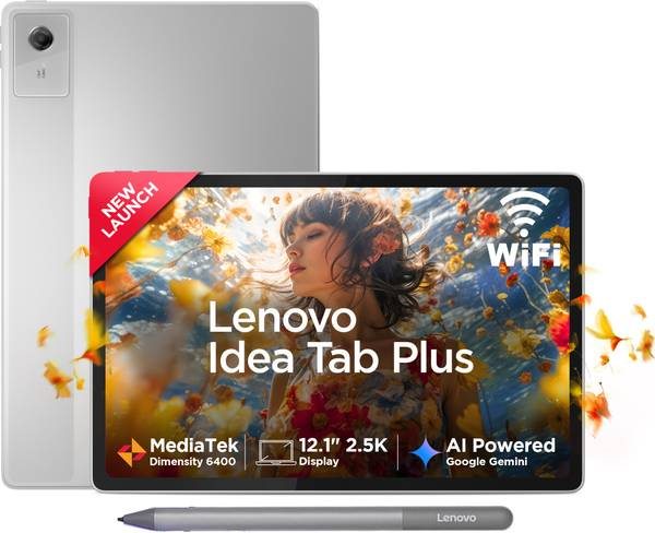 [SMT-1C91F3FAB4FE1A27] Lenovo Idea Tab Plus with Pen 12 GB RAM 256 GB ROM 12.1 inch with Wi-Fi Only MediaTek 6400 Tablet (Cloud Grey)