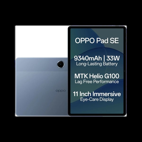 [SMT-8D7E41D4407D14AC] OPPO Pad SE with SUPERVOOC Charger 8 GB RAM 128 GB ROM 10.95 inch with Wi-Fi+4G Gaming MediaTek Helio G100 Tablet (Twilight Blue)