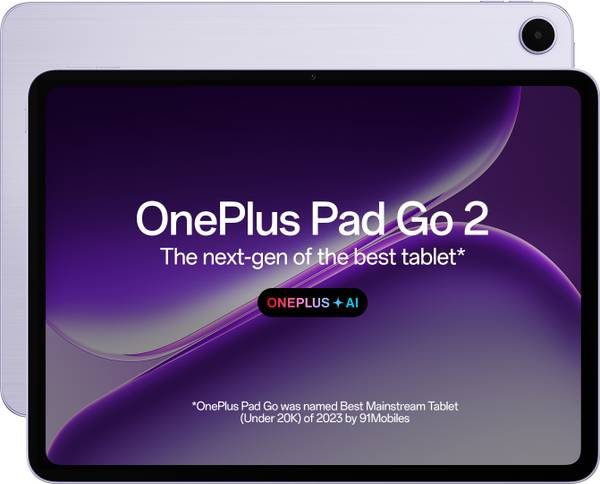 [SMT-834BF506FCC9151B] OnePlus Pad Go 2 8 GB RAM 128 GB ROM 12.1 inch with Wi-Fi Only MediaTek Dimensity 7300 Tablet (Lavender Drift)