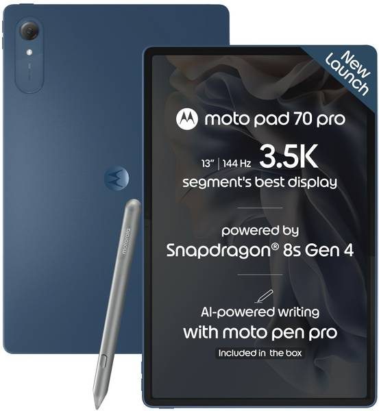 [SMT-A17268041C40BA74] MOTOROLA Pad 70 Pro In box Moto active sylus 8 GB RAM 128 GB ROM 13 inch with Wi-Fi Only Gaming Tablet (PANTONE Titan)