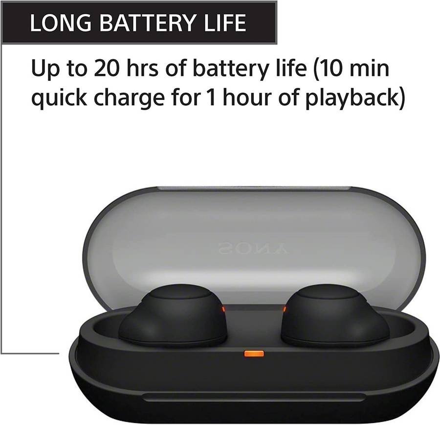 SONY WF-C500 IPX4/20Hrs Battery Life Bluetooth (Dark Black) - Photo 2