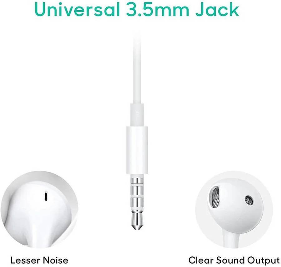 OPPO MH319/MH135 Semi-in-ear Headphones 3.5mm Jack Wide sound field with deep bass Wired (White) - Photo 3