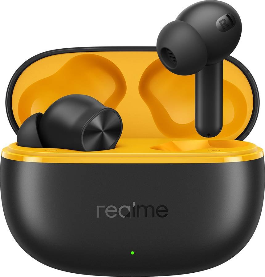 [SMA-3B0AED2F58813E92] realme Buds T200 Lite with 12.4mm Driver, 48hrs Playback, AI ENC & Dual-Device Pairing Bluetooth (Volt Black)