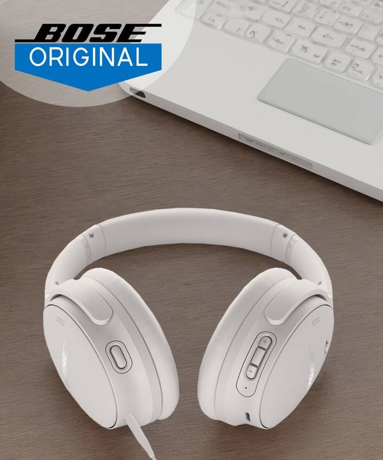 [SMA-0F6566E0B414C12A] Bose New QuietComfort Wireless N.C Over Ear Headphones with Up to 24hr Battery Life Bluetooth (White)