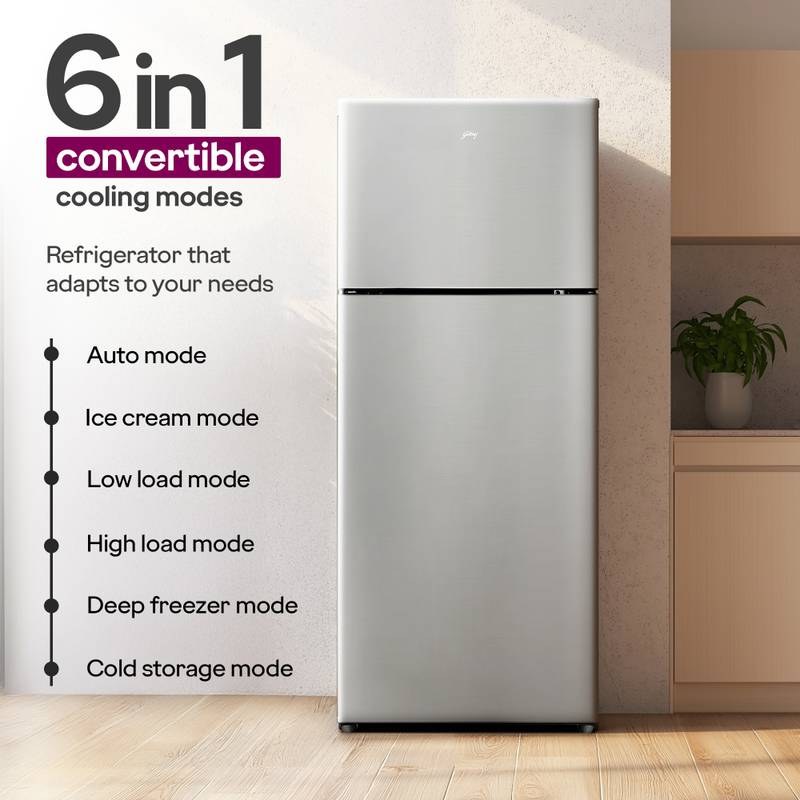 Godrej 223 L Frost Free Double Door 3 Star Refrigerator  with 6-in-1 Freezer Convertible 30 Days Farm Freshness 95%+ Food Surface Disinfection (Steel Rush) - Photo 3