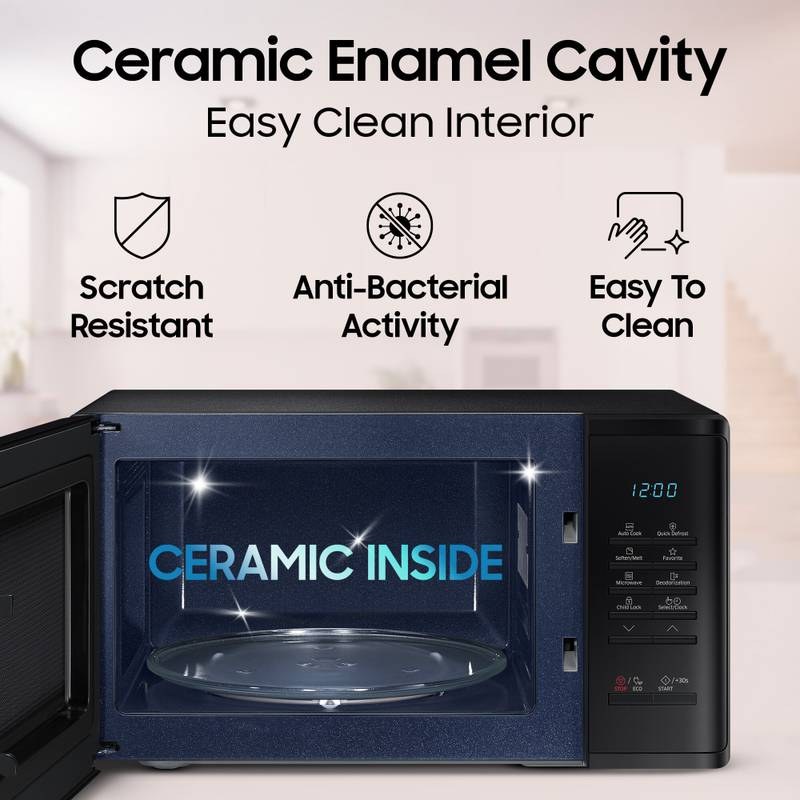 Samsung 23 L Auto Cook Programs, Child Safety Lock, Memory Feature, Deodorization Solo Microwave Oven (BLACK) - Photo 3