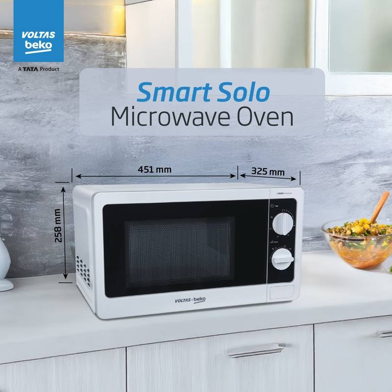 Voltas Beko 20 L 700 W Smart Solo Microwave Oven (White) - Photo 4